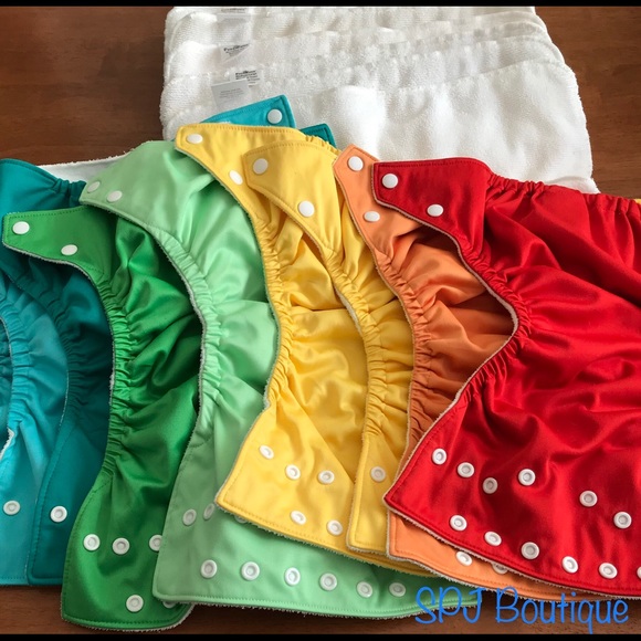 Fuzzibunz Other - 8️⃣ FUZZIBUNZ MEDIUM Pocket Diapers with Inserts